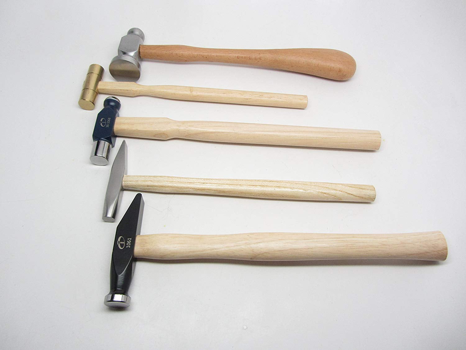 5 Hammers Chasing Riveting Brass Silversmithing Goldsmithing Ball Peen