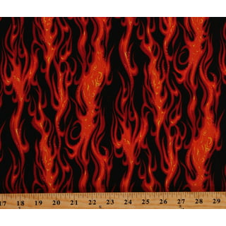  Fleece Printed MISC Flame Print Fabric by The Yard : Arts,  Crafts & Sewing