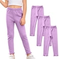 thumbnail image 2 of 3 Pack Girls Leggings Cotton Tights for Toddler Kids Soft Pants, 2 of 9