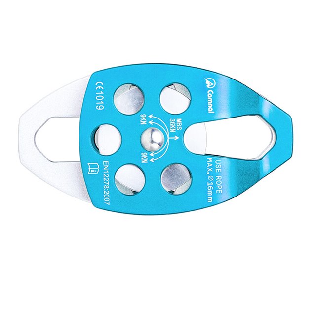 Portable Rope Pulley Smooth Rigging Climbing Accessory Locking Accessories Protective Quickdraw Rescue Remedy for Mountaineering Blue