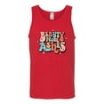 thumbnail image 2 of Wild Bobby Beauty From Ashes Groovy Font With Stars Vintage Men Tank Top, Red, 3X-Large, 2 of 6