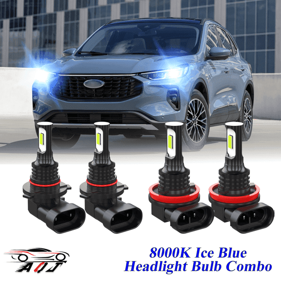 8000K Ice Blue LED Headlight Bulbs Combo Kit For Ford Edge 2015-2023
