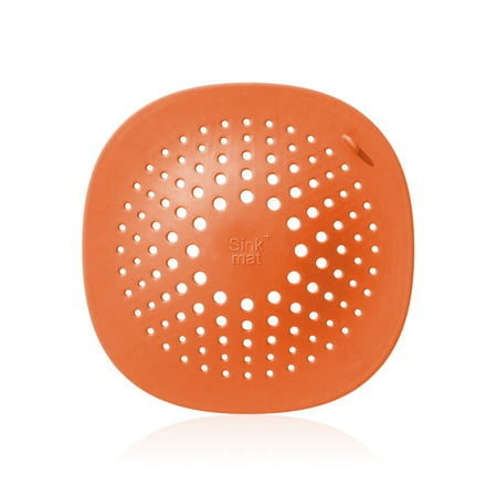

1111Fourone Floor Drain Cover Pad Hair Catcher Basin Stopper Sink Strainer Reusable Replacement Bath Debris Toilet Mat Orange