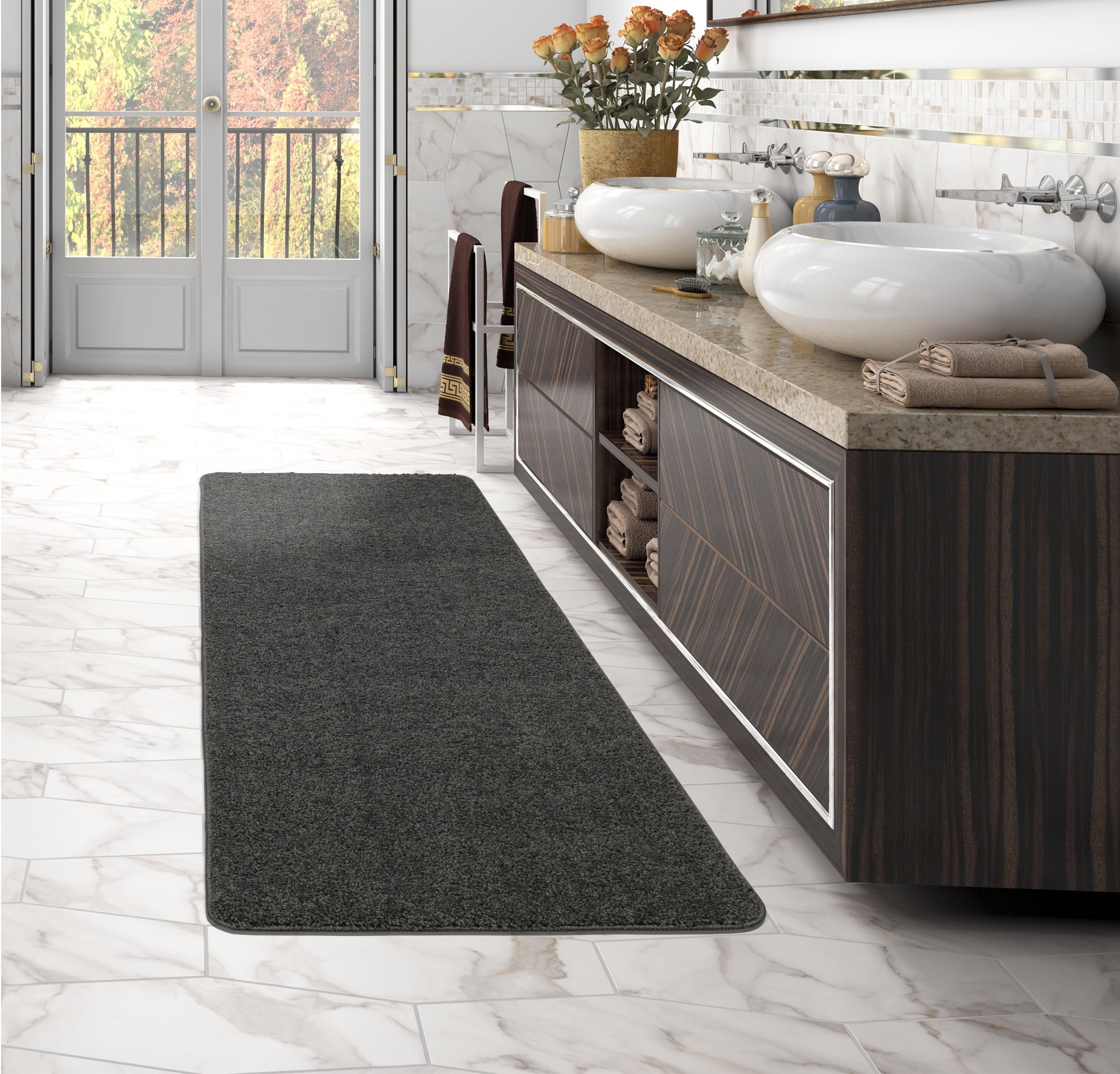 Sweet Home Stores Luxury Collection Soft Solid NonSlip Bathroom Runner