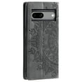 thumbnail image 4 of Case for Google Pixel 7A Wallet Case for Women Girls with Card Holder, Embossed Flower Pattern Magnetic Flip PU Leather Purse Protective Phone Cover for Google Pixel 7A, Grey, 4 of 10
