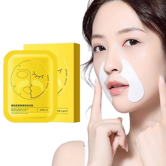 Hauiodp Firming And Elastic Wrinkle-lightening Patch Fades Fine Lines Moisturizes Lifts And Antiwrinkle Nasolabial Wrinkle Mask 5PCS