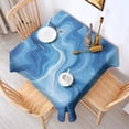 thumbnail image 2 of Blue White Tie Dye Swirl Pattern Square Tablecloth,Waterproof Square Table Cover,Wipeable Spillproof Washable Table Cover for Home Kitchen Party Decor 52"x52"(132x132cm), 2 of 6