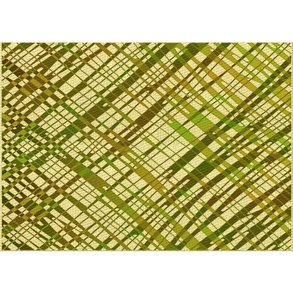 Ahgly Company Machine Washable Indoor Rectangle Transitional Oak Brown Area Rugs, 5' x 7'