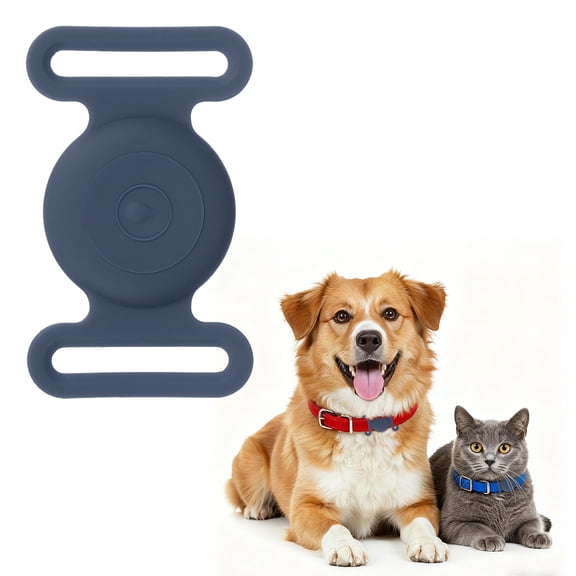 Uxcell Dog Collar Tag, Dog Tracker Holder Silicone Tag Protective Case Waterproof Cat Collar Holder, (Navy Blue), Intended for Pet Puppies Kittens Tracking Accessories