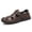 Gray, variant on Vintage Cowhide Woven Hollow Fisherman Sandals Full Hand Sewn Rugged Anti-Slip Rubber Sole Summer Footwear