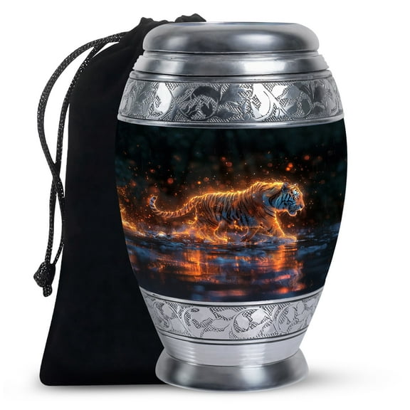 Fiery Rain Stride Cremation Companion Urns, Funeral Urns For Human Ashes Adult, Urn For Ashes Adult Male, Urn For Ashes For Women, Burial Urns For Cremated Remains, Decorative Urn Size - 10 Inches