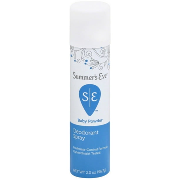 Summer's Eve Feminine Deodorant Spray Baby Powder 2 oz (Pack of 2)