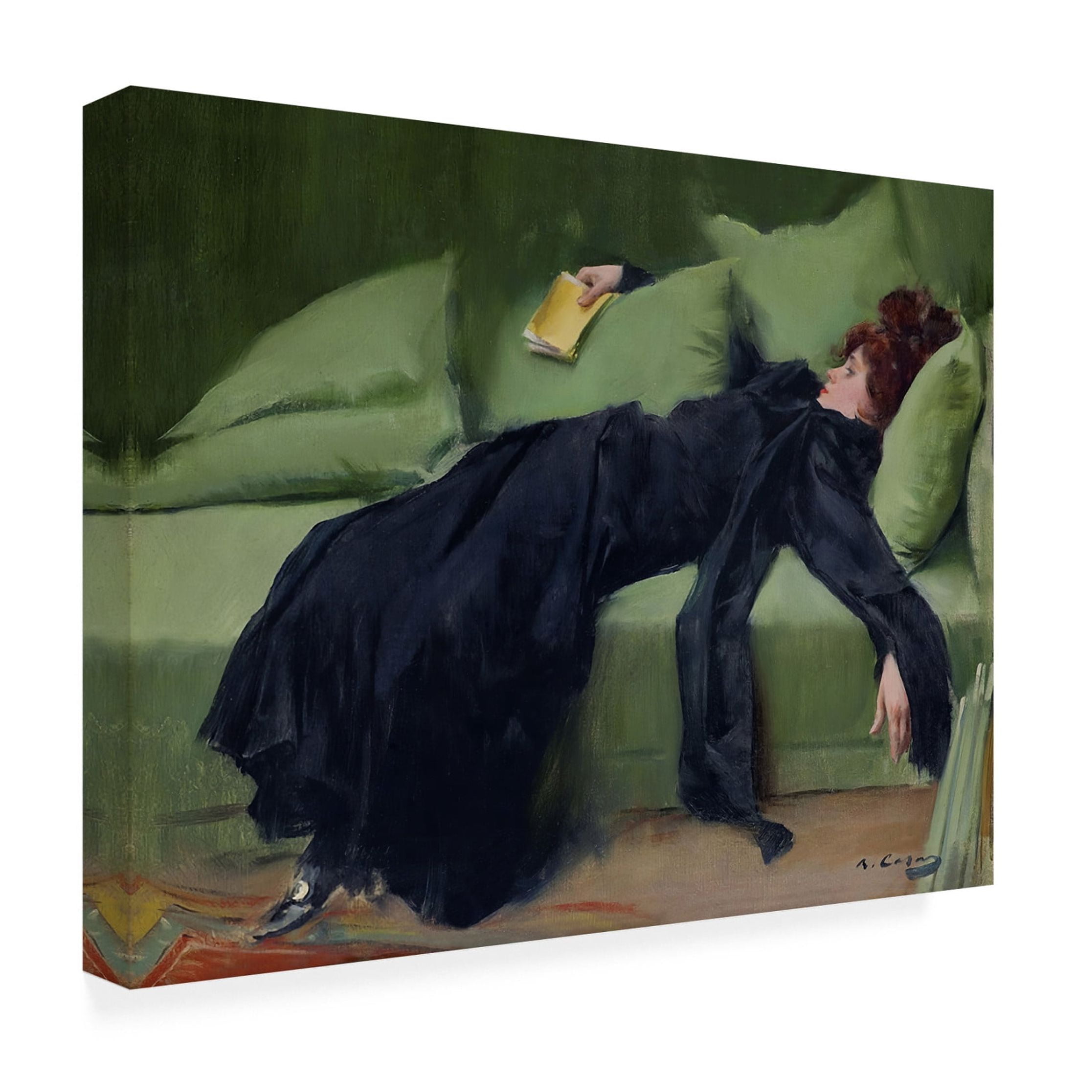 Canvas Wall Art - Vintage Lavoie 'Decadent Young Woman After The Dance Ramon Casas 1899' Wall Art for Living Room, Bedroom, or Office Décor by Trademark Fine Art - 24 x 18 Inches