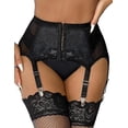 thumbnail image 1 of Liguero para mujer, liguero de encaje de talla grande y 6 Clips de Metal, ropa interior ajustable, tirantes U, 1 of 4