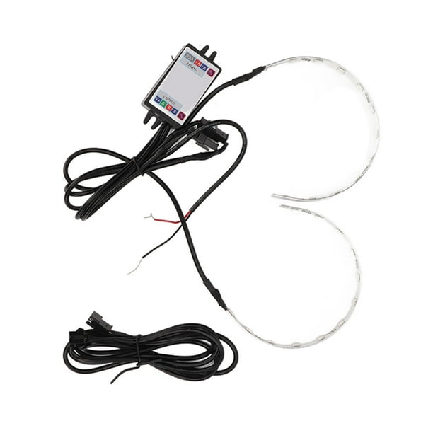 Faro con anillo de halo RGB Jadeshay 2 piezas Coche RGBLED Ojo de demonio Durabilidad mejorada 9-36 V 5 W A
