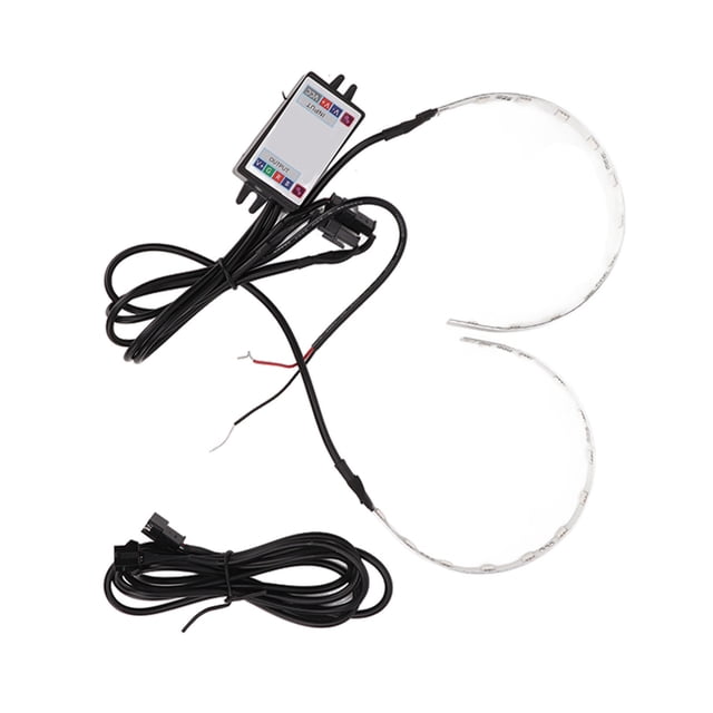 Faro con anillo de halo RGB Jadeshay 2 piezas Coche RGBLED Ojo de demonio Durabilidad mejorada 9-36 V 5 W A