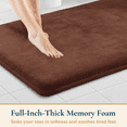 thumbnail image 2 of ComfiTime Bathroom Rugs – 1 inch Thick Memory Foam, 17" x 24" Bath Mat, Soft Plush Velvet Top, Non-Slip, Ultra Absorbent, Large & Long Rugs for Bathroom Floor, Brown, 2 of 10