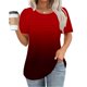 thumbnail image 1 of mfyjkho Tops Casuales Para Mujer, Jersey De Mujer De Manga Corta Con Cuello Redondo, Plisado En El Pecho, Estampado De Color Degradado Tops Para Hacer Ejercicio Para Mujer Xxl, 1 of 4