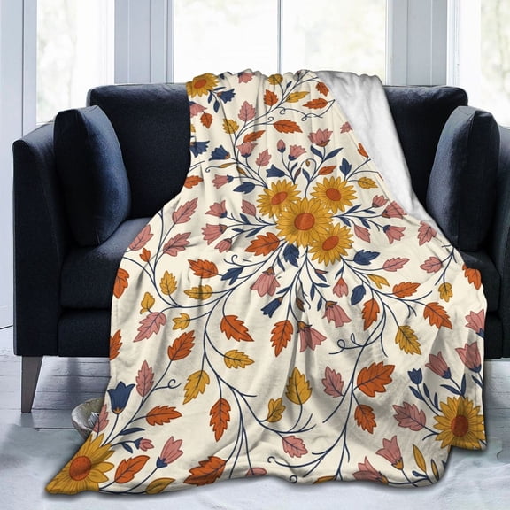 Floral Blanket, Vintage Rose Throw Blanket, Birthday Gift for Women & Flower Lovers, Lightweight Soft Flannel, Picnic, Sofa, Couch, Bed, Room, Travel, Romantic Home Decor 50x40