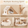 thumbnail image 6 of Pefilos 60" Solid Wood Cat Tree Tower for Indoor, Modern Cat Condo with Scratching Post, Cat Climbing Tree House Furniture, White, 6 of 8