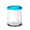 thumbnail image 2 of 10 Strawberry Street Aqua Rim DOF Handblown Mexican Glass, Set of 6, 2 of 4