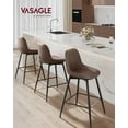 thumbnail image 4 of VASAGLE Bar Stools Set of 2, Counter Height Bar Stools with Back, Ergonomic Backrest, Synthetic Leather, Metal Legs, 24.4-Inch Tall Stools for Kitchen Island Home Bar, Coffee Brown, 4 of 10