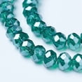 thumbnail image 3 of Electroplate Glass Beads Strands Pearl Luster Plated Faceted Rondelle Dark Cyan 3.5~3.8x3mm Hole: 0.4mm about 113~115pcs/strand 32~33cm, 3 of 3