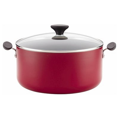 Farberware Reliance 10qt Aluminum Nonstick Wide Stock Pot Red