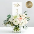 thumbnail image 6 of Tumbalina Gold Wedding Table Numbers (Color Options Available), 4x6 Modern Calligraphy Foil Design, Double Sided, Numbers 1-25 (Gold Foil), 6 of 6