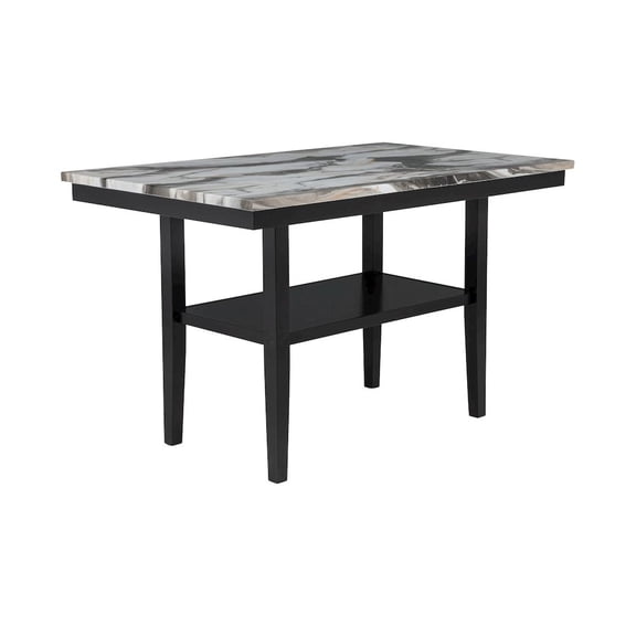 Best Master Furniture Sheridan Rectangle Charcoal Lava Top Counter Height Table, Cedar Brown