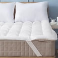 thumbnail image 3 of 800GSM Mattress Topper Full Size,Mattress Pad (8-22" Depth) Fits All Sizes,- Microfiber Pad Cover, Mattress Pads, Extra Thick Cooling Full Size Bed Mattress Topper 54"x75" Inches White, 3 of 8