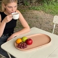 thumbnail image 4 of 1pc Elliptical Serving Tray, Modern Plastic Snack Tray Home Decor Dessert Jewelry Organizer, Coffee Table Catchall for Living Room, Dishwasher Safe, 4 of 7
