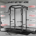 thumbnail image 3 of MITONOS Power Cage, 2000LB Squat Rack with Cable Crossover System, Multi-Function Weight Cage, Home Gym Workout Machine with More Training Attachments, BK, 3 of 9