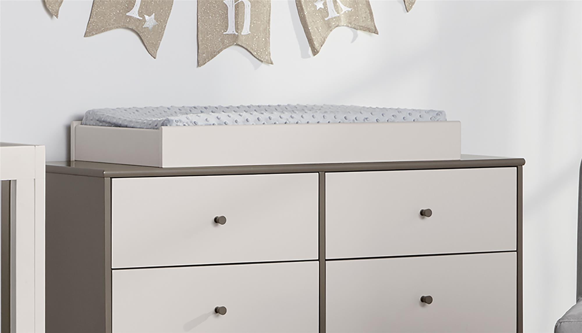 grey changing table topper