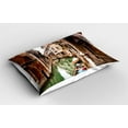 thumbnail image 2 of Ambesonne Venice Pillow Sham 2 Pack, Famous Water Canal Boats, 30"x20", Cinnamon Jade Green, 2 of 3