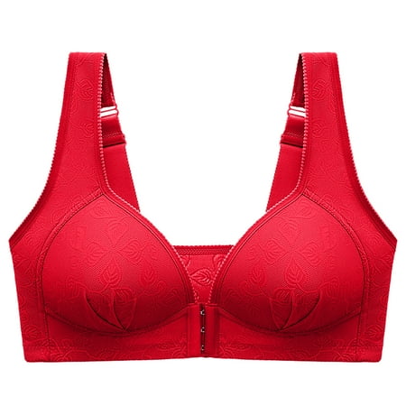 

TFDZ Bras For Women Best Bras For Women Women s Bra Soild Wire Free Underwear One-Piece Bra Everyday Underwear Red