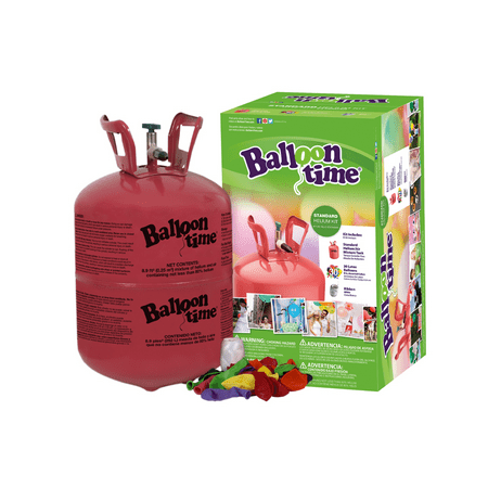 Balloon Time 9.5in Helium Tank Kit, Includes 30 Balloons & Ribbon