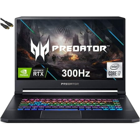 Acer Predator Triton 500 15 Gaming Laptop, 15.6" FHD NVIDIA G-SYNC Display 300Hz (100% sRGB), Intel i7-10750H,16GB RAM 1TB SSD, GeForce RTX 2070 Super 8GB,RGB Backlit KB, Win10 -Black