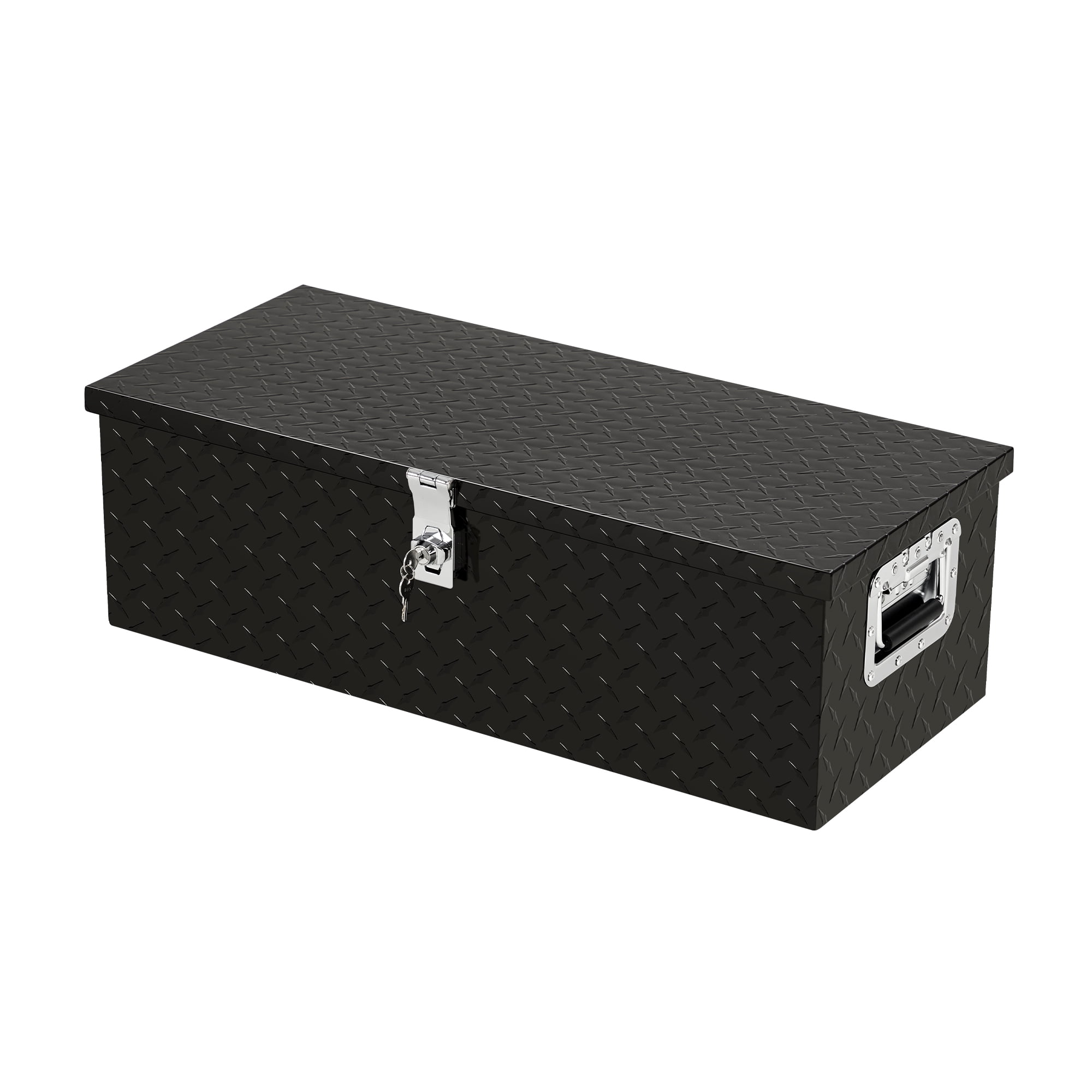 Heavy Duty Aluminum Truck Tool Box - Lockable Jobsite Storage Chest with Side Handles, Tool Organizer for Pickup Truck Bed, RV or Trailer
