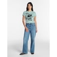 thumbnail image 2 of Late Night Reading Club Women's Graphic Baby Tee with Short Sleeves, Sizes XXS-XXL, 2 of 5