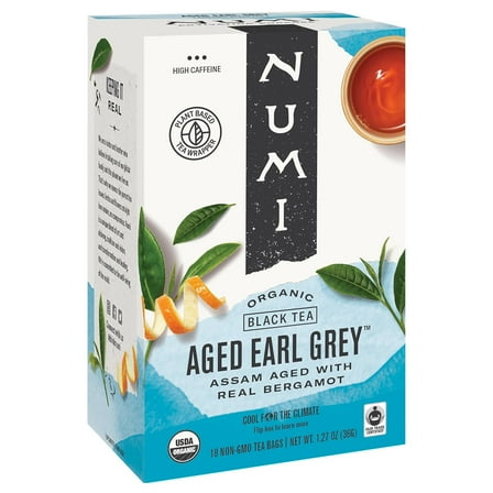 Pack of 6, Numi Teas Aged Earl Grey Black Tea, 1.27 oz