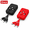 Red and black, variant on 2 Pack 3 in 1 Retractable Multi Charging Cable with Phone Stand, TPE Macaron Compact Charger Cord for USB-C, Micro USB, and 8-Pin Devices, Portable Travel Cable for Desk, Car, Bag, and Everyday Use