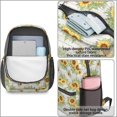 thumbnail image 4 of Sunflower and Plank Cream Pattern 17" Waterproof Oxford School Backpacks for Teens, S-Shape Padded Straps, for School, Travel, Hiking, Camping, 4 of 5