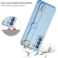 thumbnail image 2 of for Samsung Galaxy S21 FE 5G Case with Wristband Kickstand Plating Case Cover Slim Glossy Bling Phone Case Soft TPU Shockproof Bumper Case Luxury Electroplated Case,Blue, 2 of 12