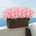 thumbnail image 3 of 6 Pcs Artificial Wisteria Flowers for Outdoor 13.8'' Faux Hyacinth Flowers for Home Porch Decoration Fake Silk Floral for Wedding Spring Garden Fence Porch Outsides Decor,Pink, 3 of 6