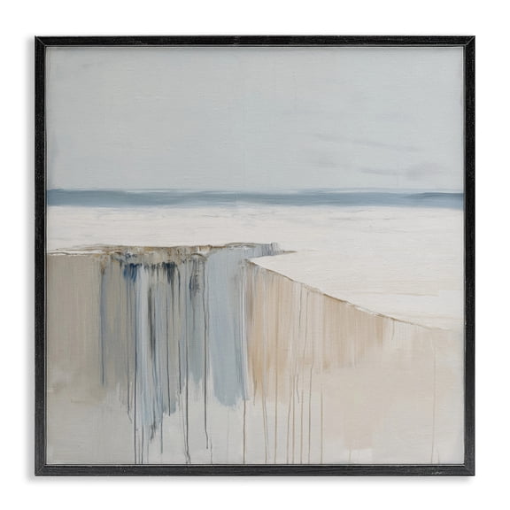 Stupell Industries Precipice Neutral Abstraction Black Framed Giclee Art, design by Svetlana Aleynikova