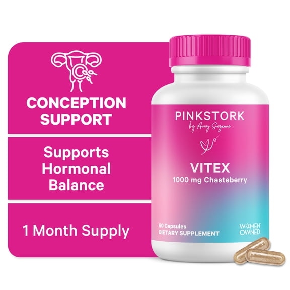 Pink Stork Vitex Chaste Tree Berry Supplement for Hormonal Balance, 60 Count