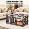 thumbnail image 3 of VEVOR Table Basse de Ferme 40 Pouces Table Rectangulaire avec Compartiment de Rangement Ouvert, 3 of 9