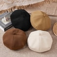 thumbnail image 5 of Caoirhny Little Girl's Beret Hats French Style Winter Warm Artist Hats Classic Solid Color Bear Caps, 5 of 8