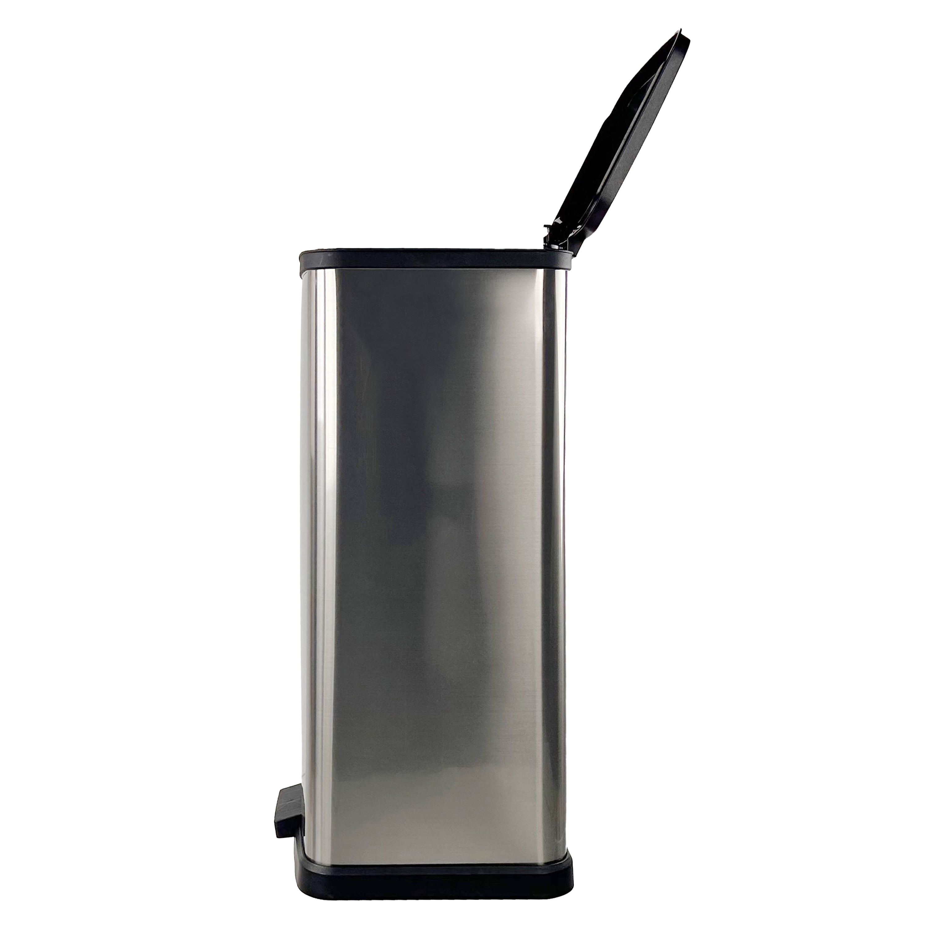 13.2 Gal./ 50 Liter Rectangle Step Stainless Steel Trash Can-Mega Casa